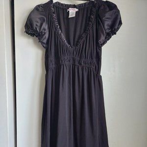 Y2K Black Puffed Sleeve Babydoll Dress